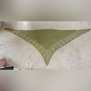 Bright Green knit type Triangle Shawl from Spain